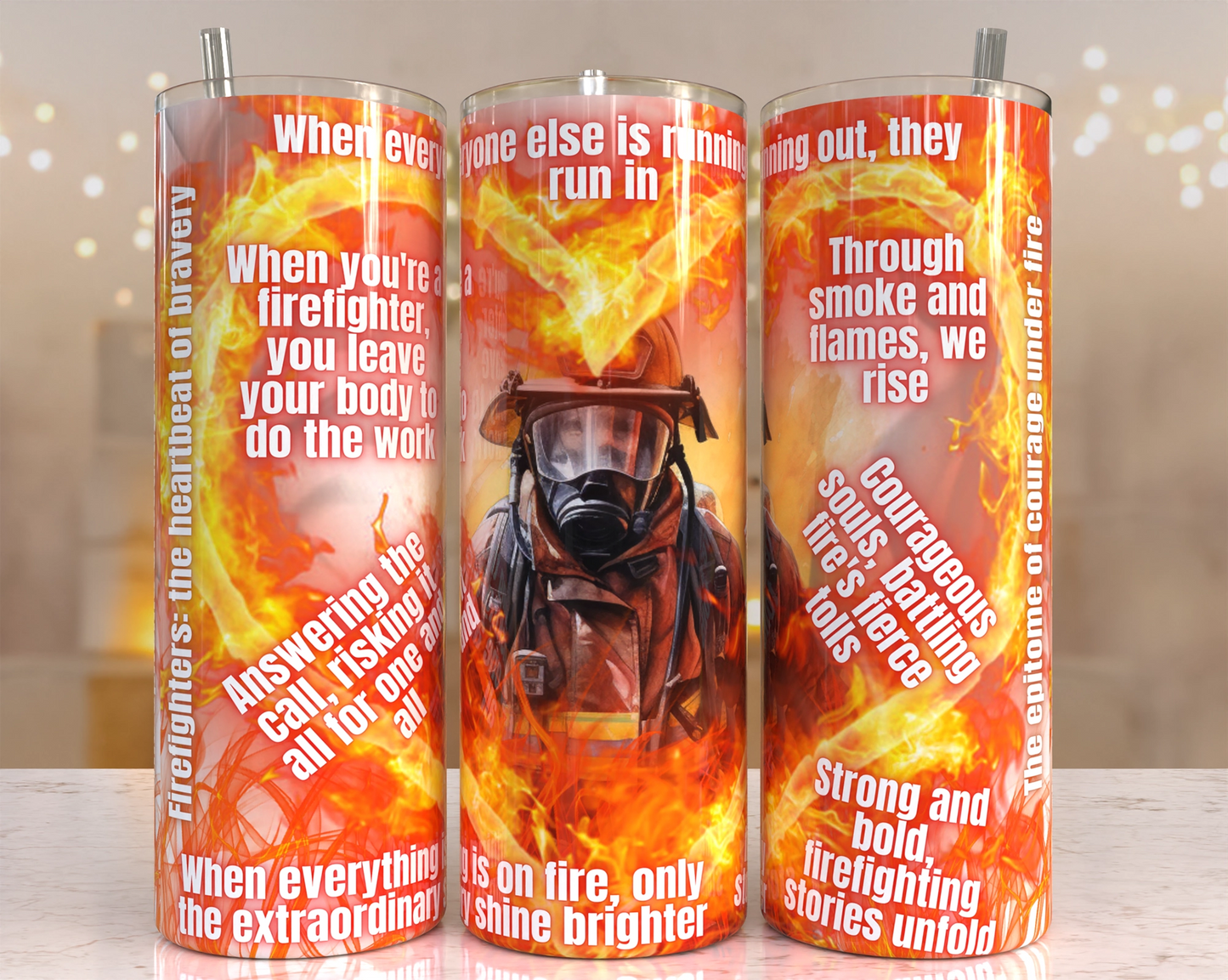 Firefighter Skinny Tumbler