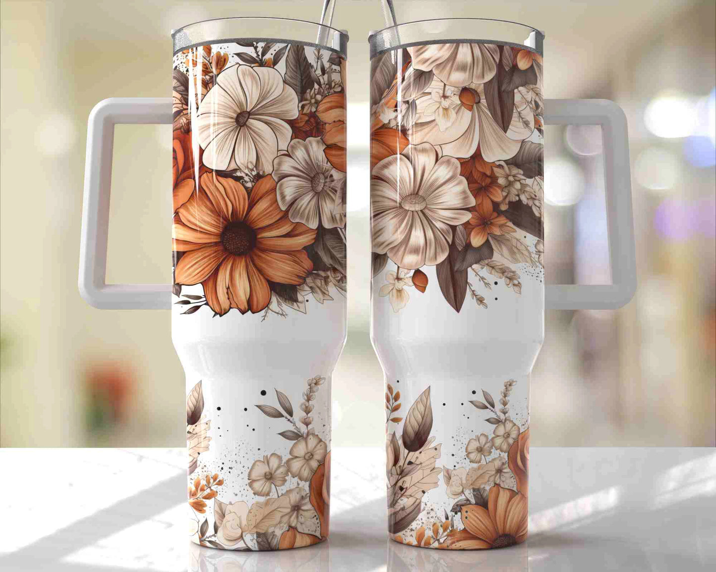 Flowers Quencher 40 oz Stainless Steel Tumbler