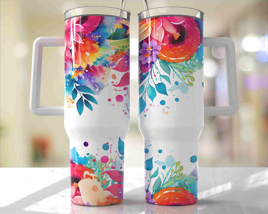 Flowers Quencher 40 oz Stainless Steel Tumbler