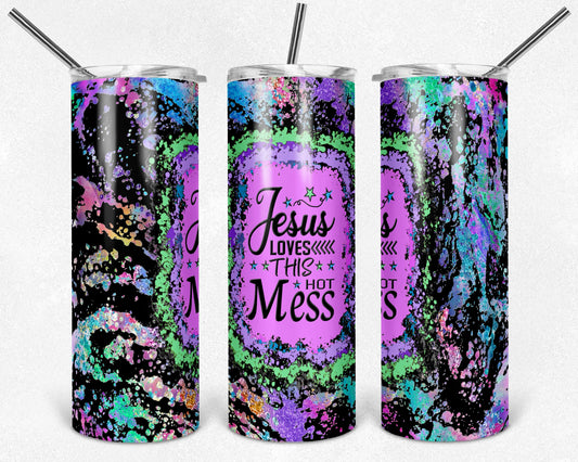 Jesus loves Mess Skinny Tumbler