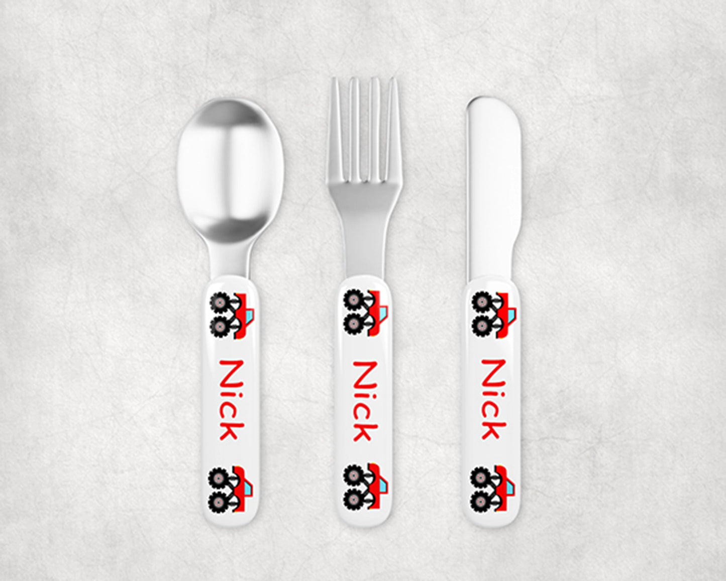 Personalized Kids Silverware - Monster Truck