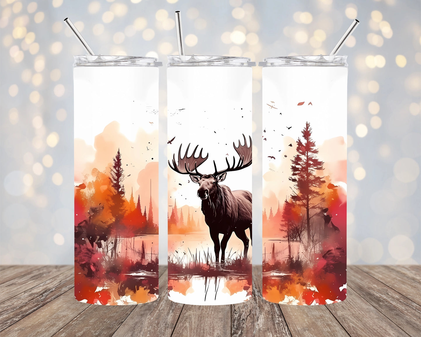 Moose Fall Colors Skinny Tumbler