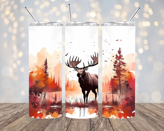 Moose Fall Colors Skinny Tumbler