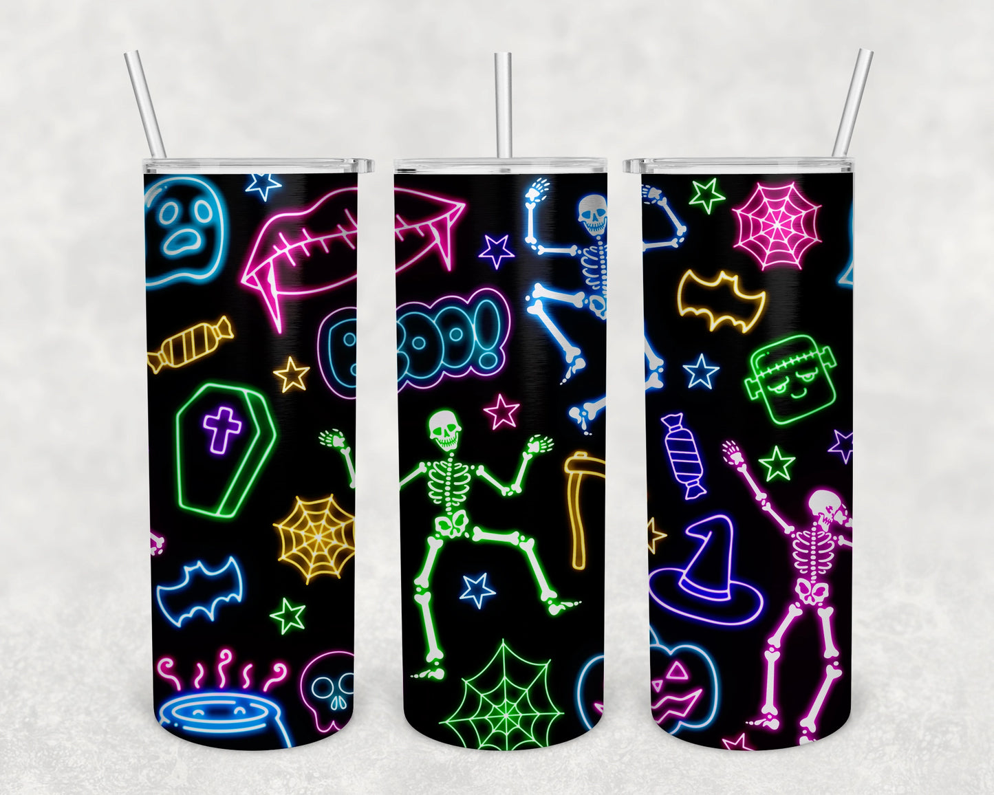 Halloween Neon Skinny Tumbler