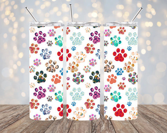 Paw Print Skinny Tumbler