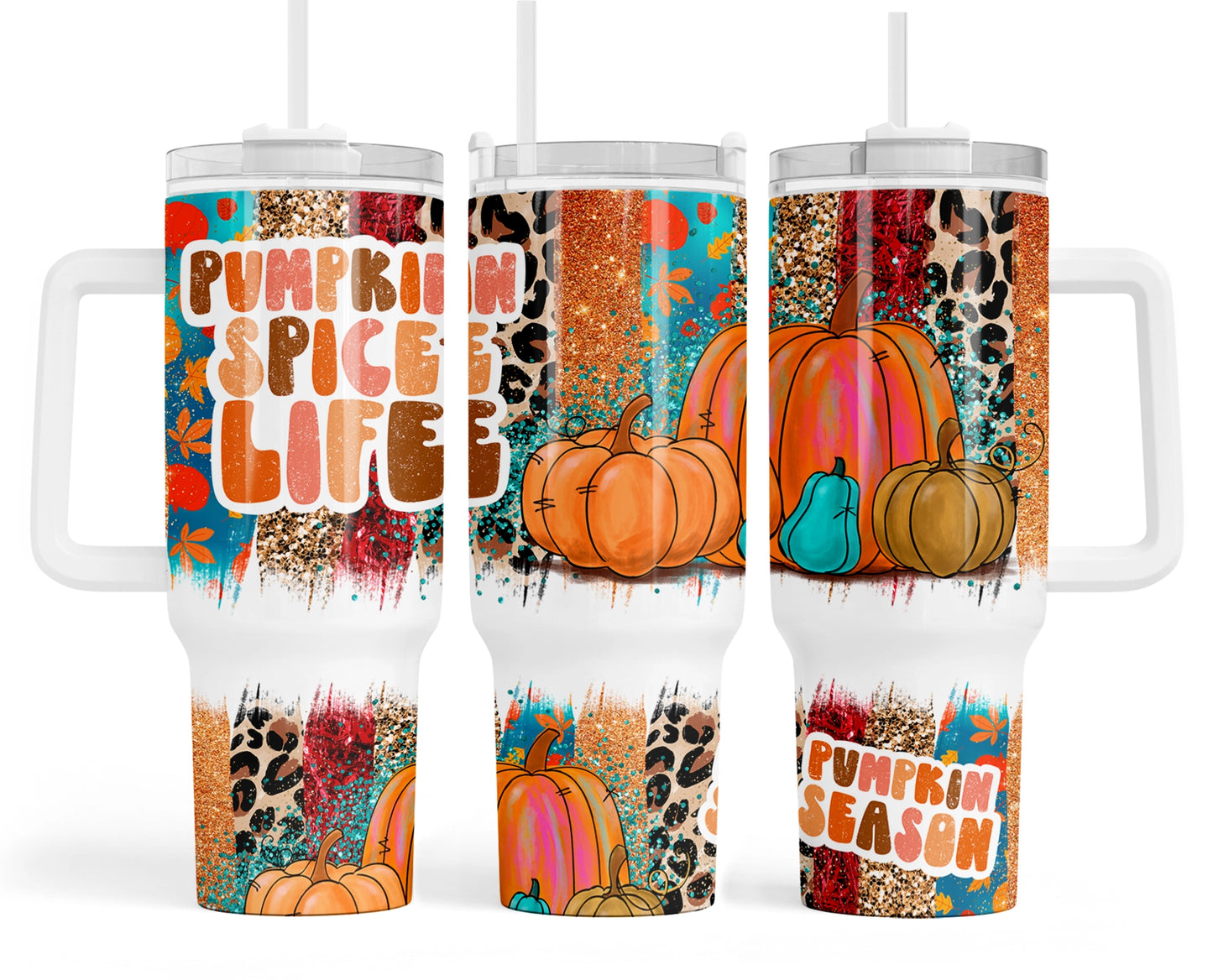 Pumpkin Spice Life Quencher 40 oz Stainless Steel Tumbler