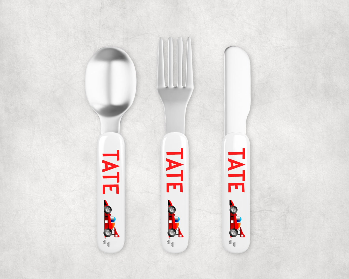 Personalized Kids Racecar Silverware