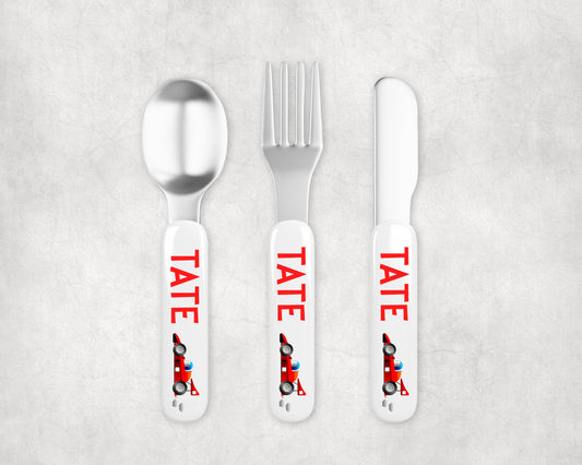 Personalized Kids Racecar Silverware