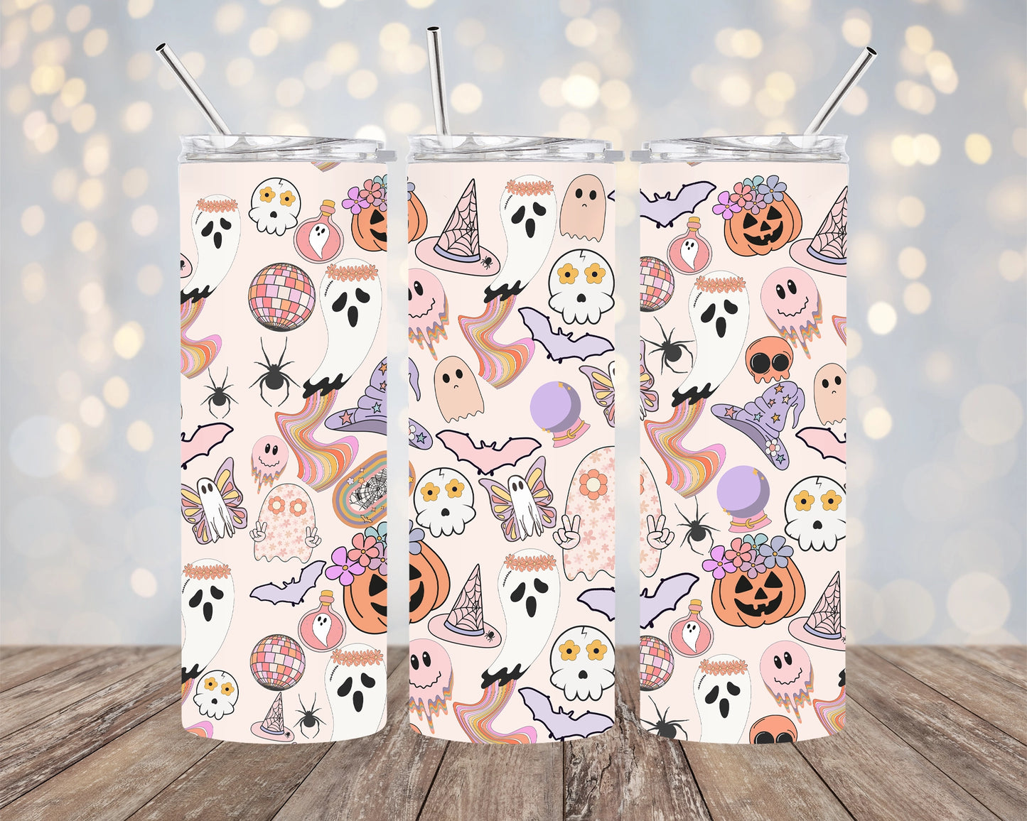 Halloween Retro Skinny Tumbler