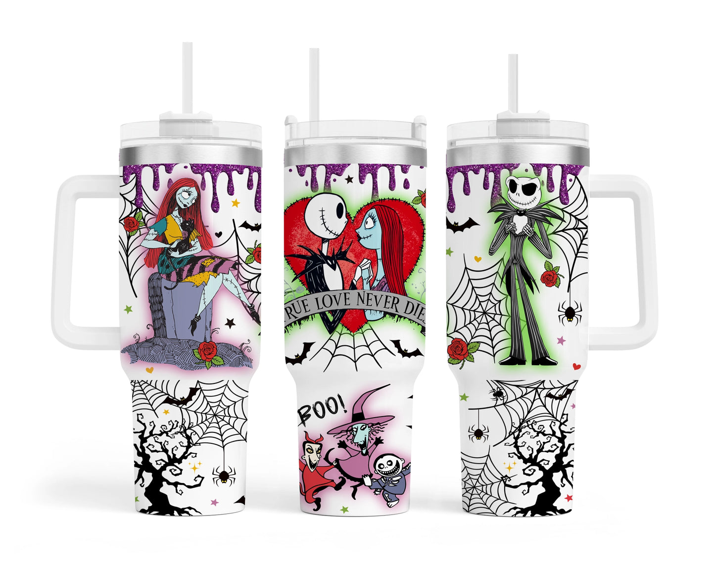 Halloween Skeleton Quencher 40 oz Stainless Steel Tumbler