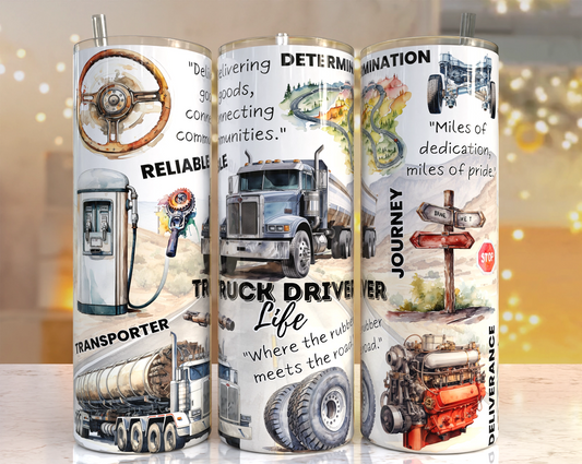 Truck Driver Skinny Tumbler