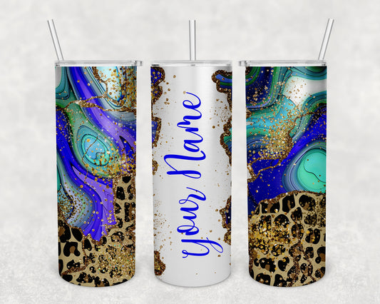 Abstract Cheetah Skinny Tumbler