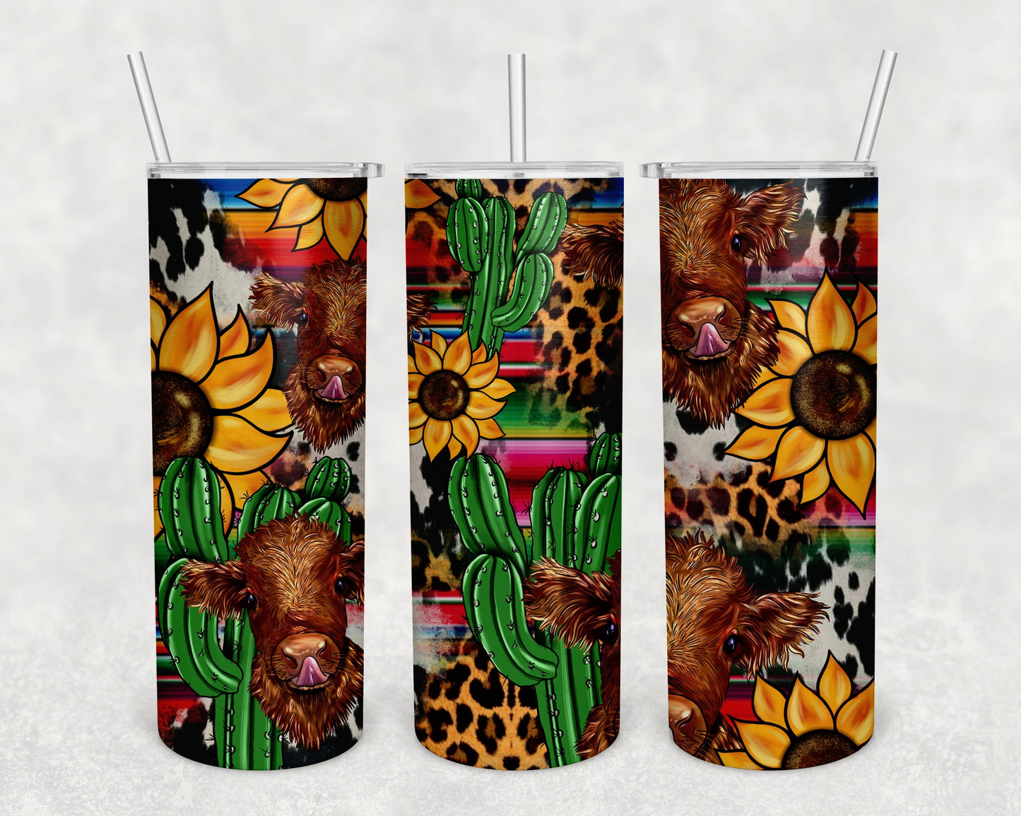 Cactus Sunflower Skinny Tumbler