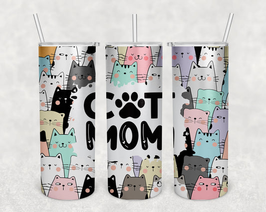 Cat Mom Skinny Tumbler