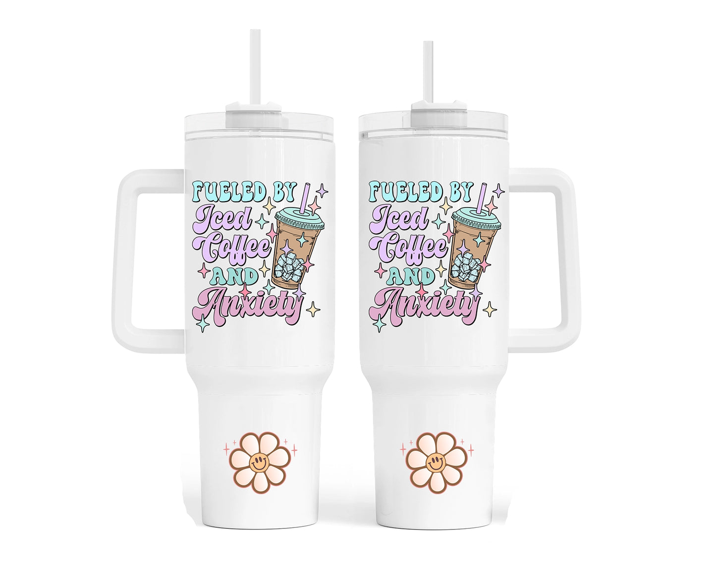 Coffee and Anxiety Quencher 40 oz Stainless Steel Tumbler