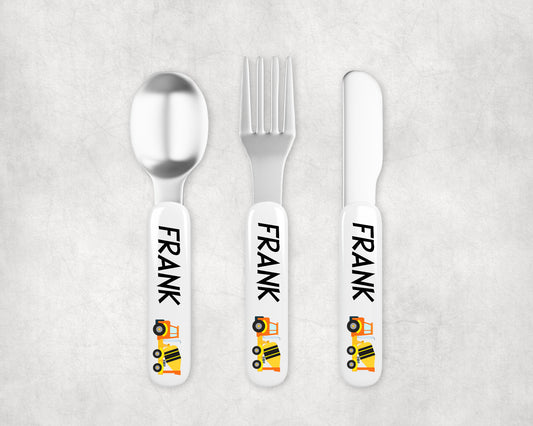 Personalized Kids Silverware - Concrete Truck