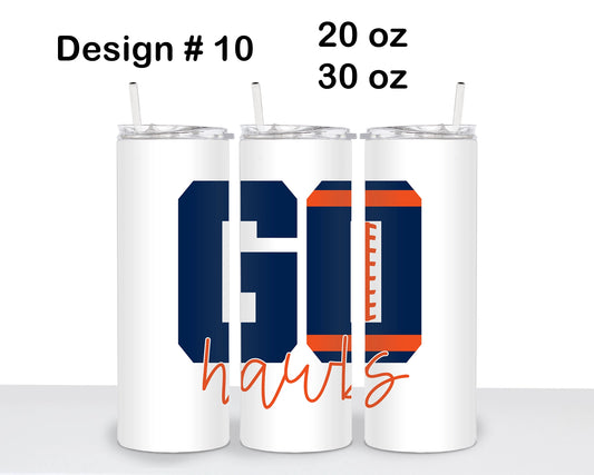 Olathe East Football Skinny Tumbler - Design 10