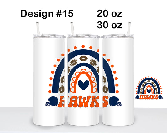 Olathe East Football Skinny Tumbler - Design 15