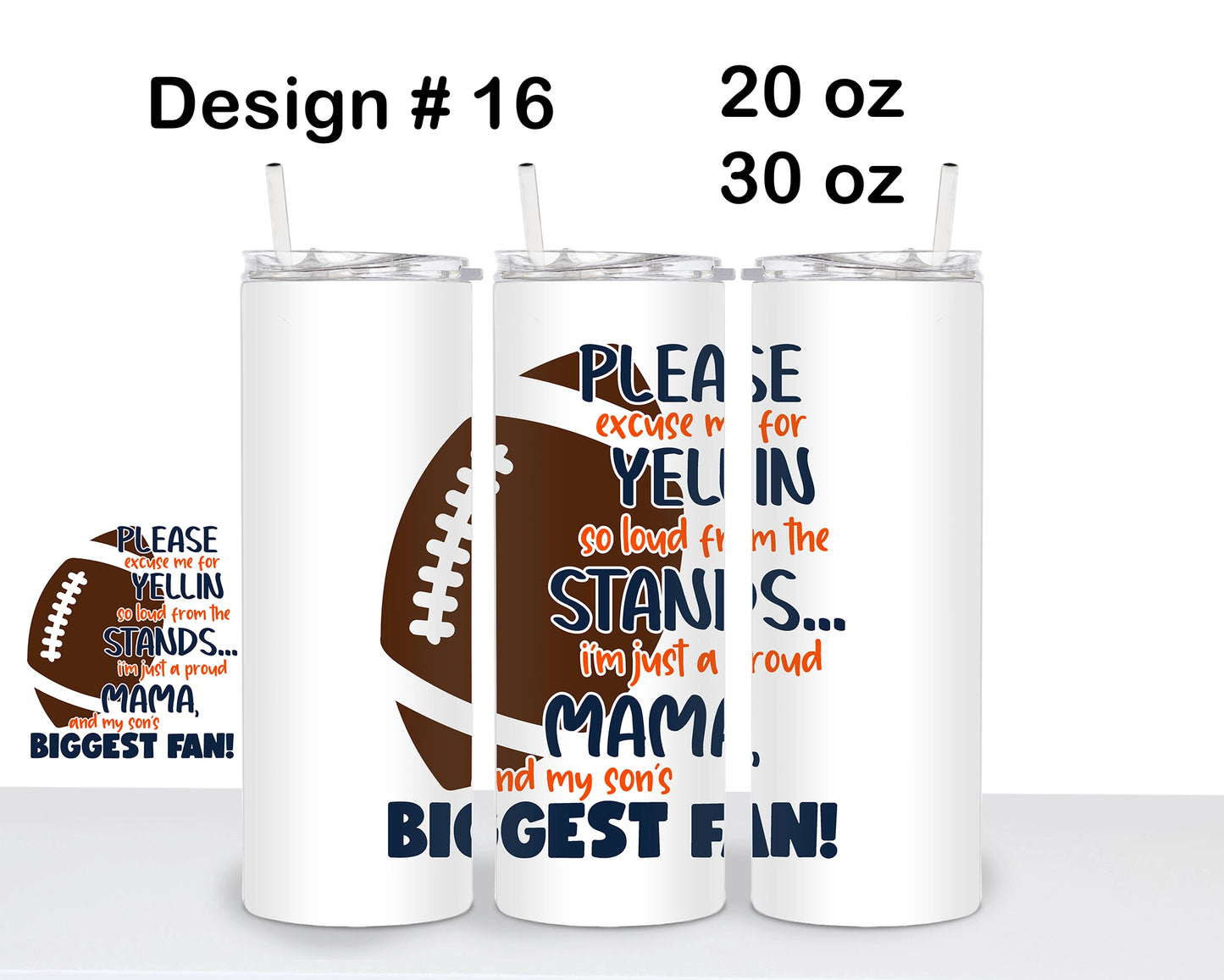 Olathe East Football Skinny Tumbler - Design 16