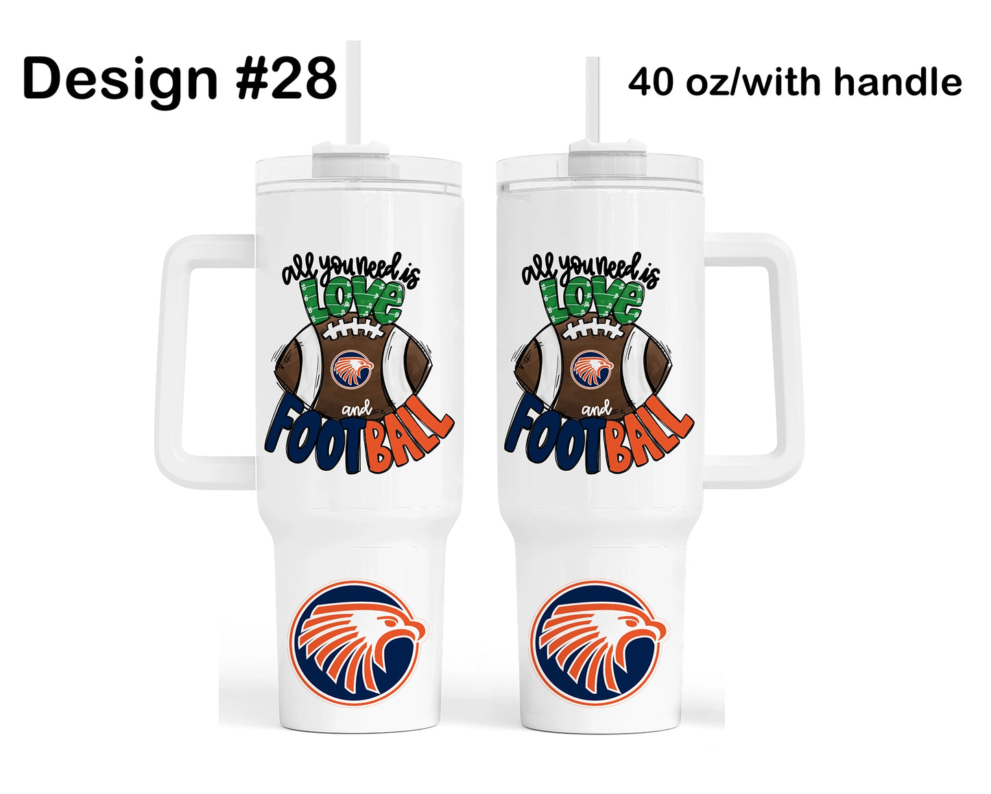 Olathe East Football Quencher Tumbler - Design 28