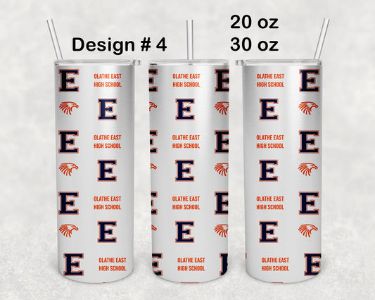 Olathe East Football Skinny Tumbler - Design 4