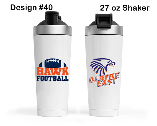 Olathe East Football Shaker Tumbler - Design 40