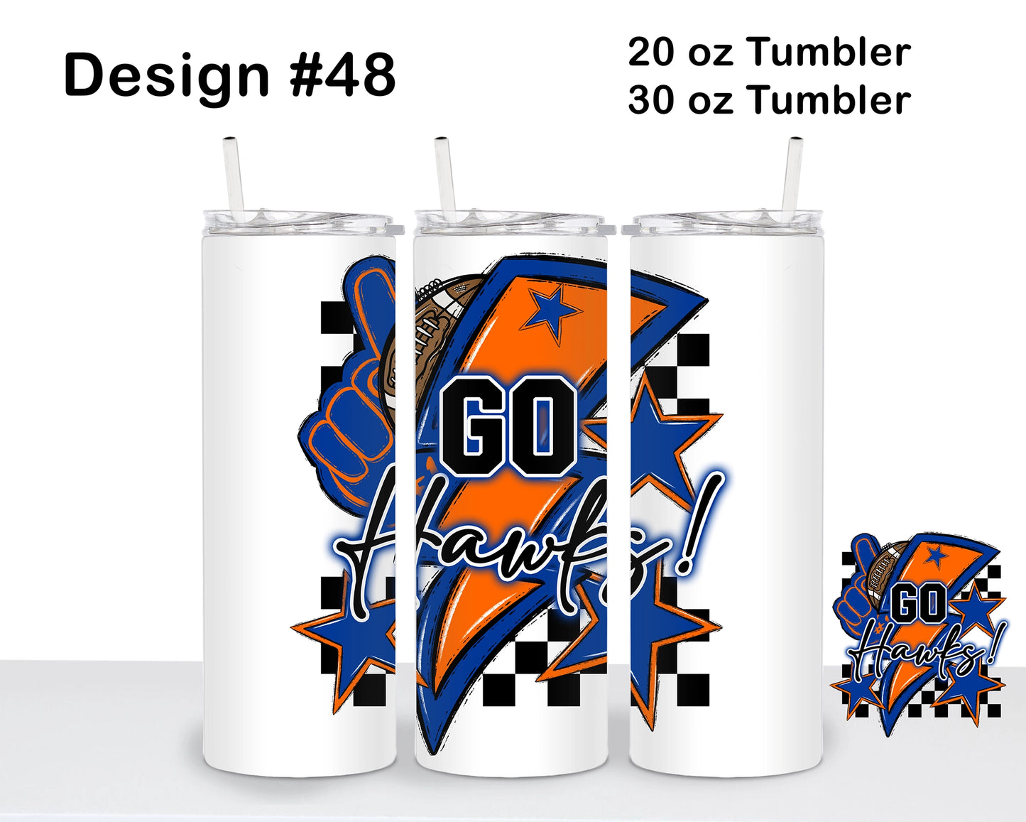 Olathe East Football Skinny Tumbler - Design 48