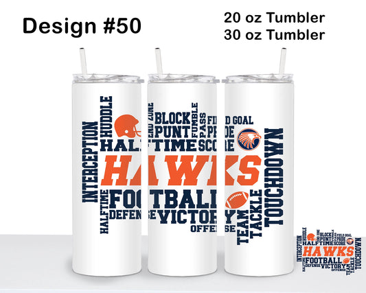 Olathe East Football Skinny Tumbler - Design 50