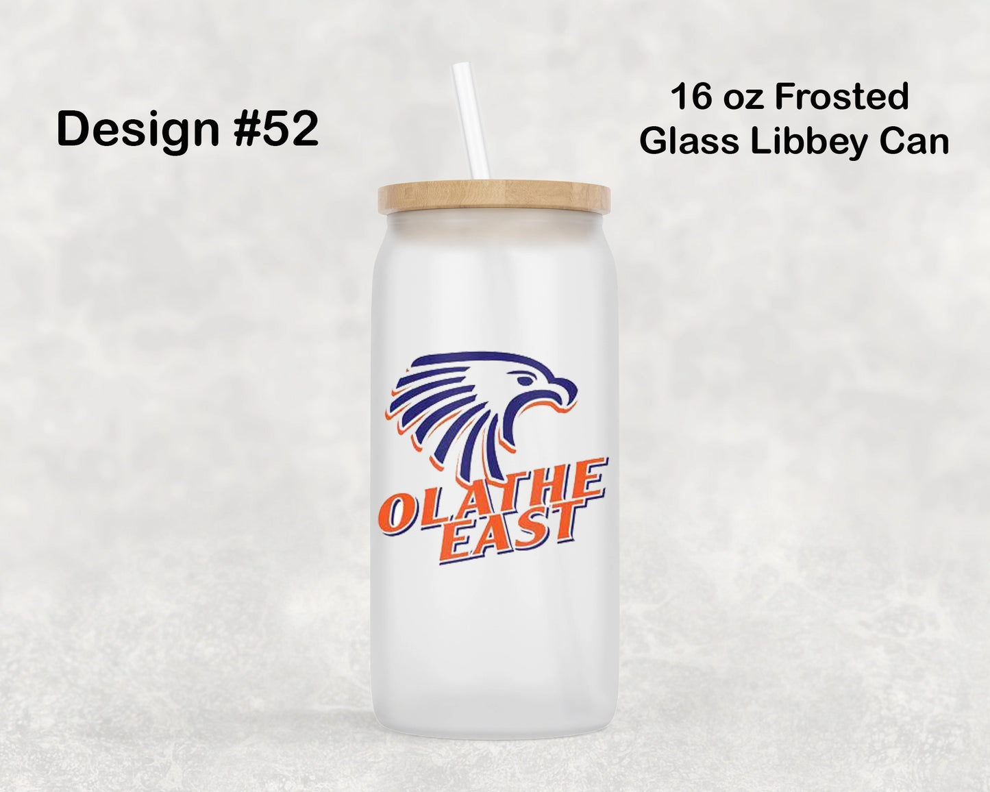 Olathe East Football Frosted Glass Can - Design 52