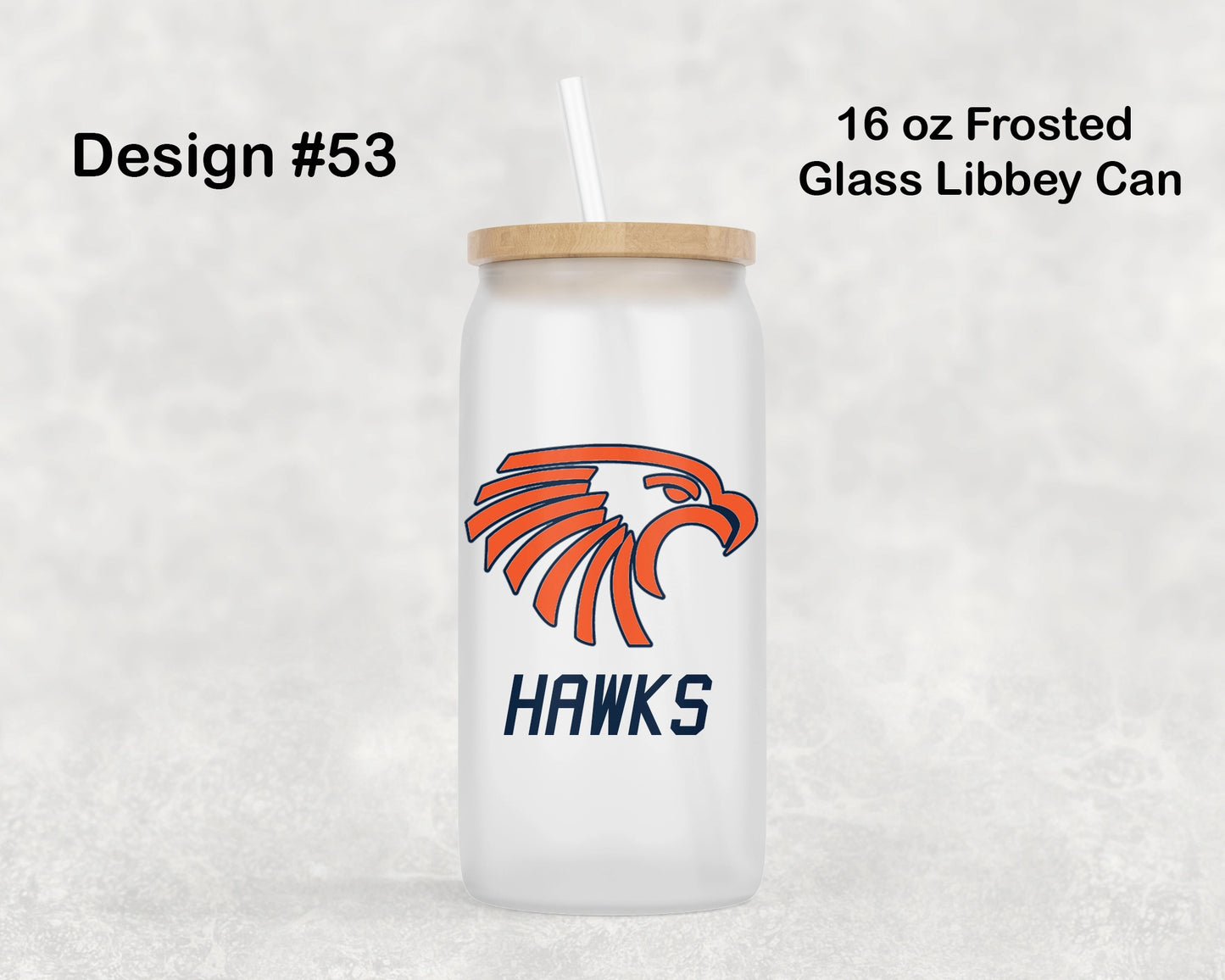 Olathe East Football Frosted Glass Can - Design 53