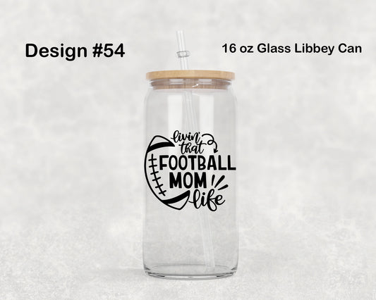 Olathe East Football Glass Can - Design 54