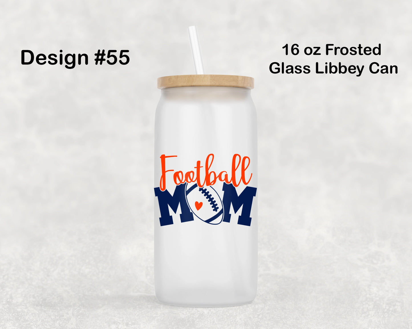 Olathe East Football Frosted Glass Can - Design 55