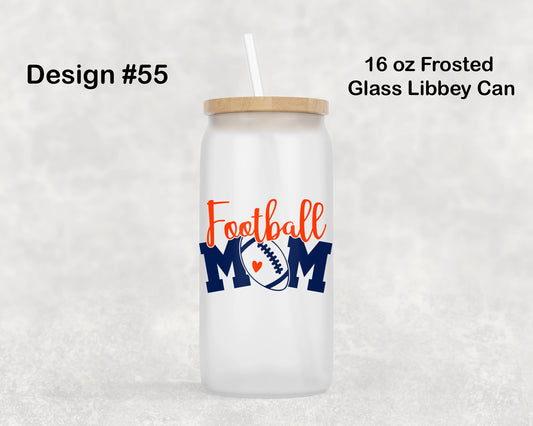 Olathe East Football Frosted Glass Can - Design 55