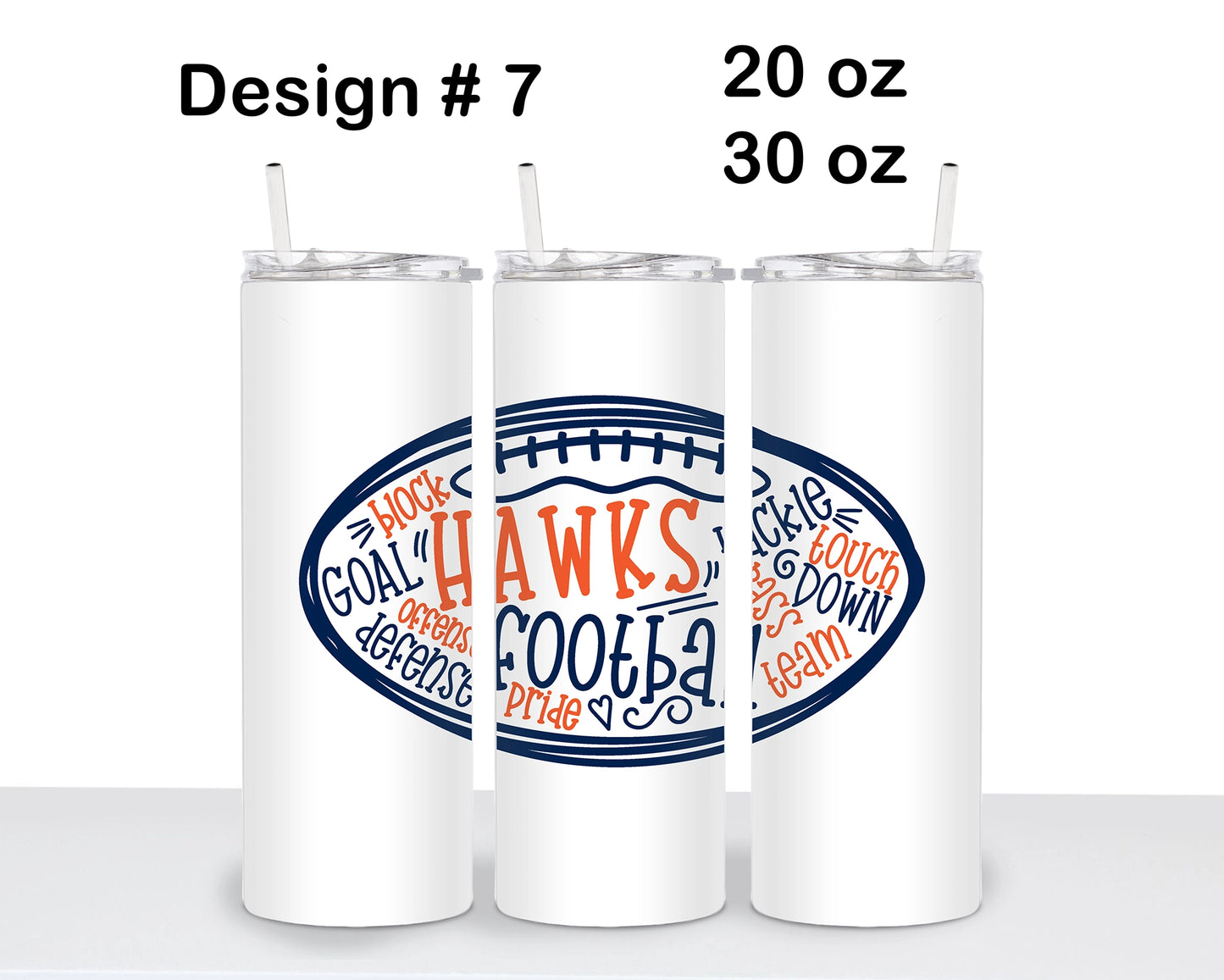 Olathe East Football Skinny Tumbler - Design 7