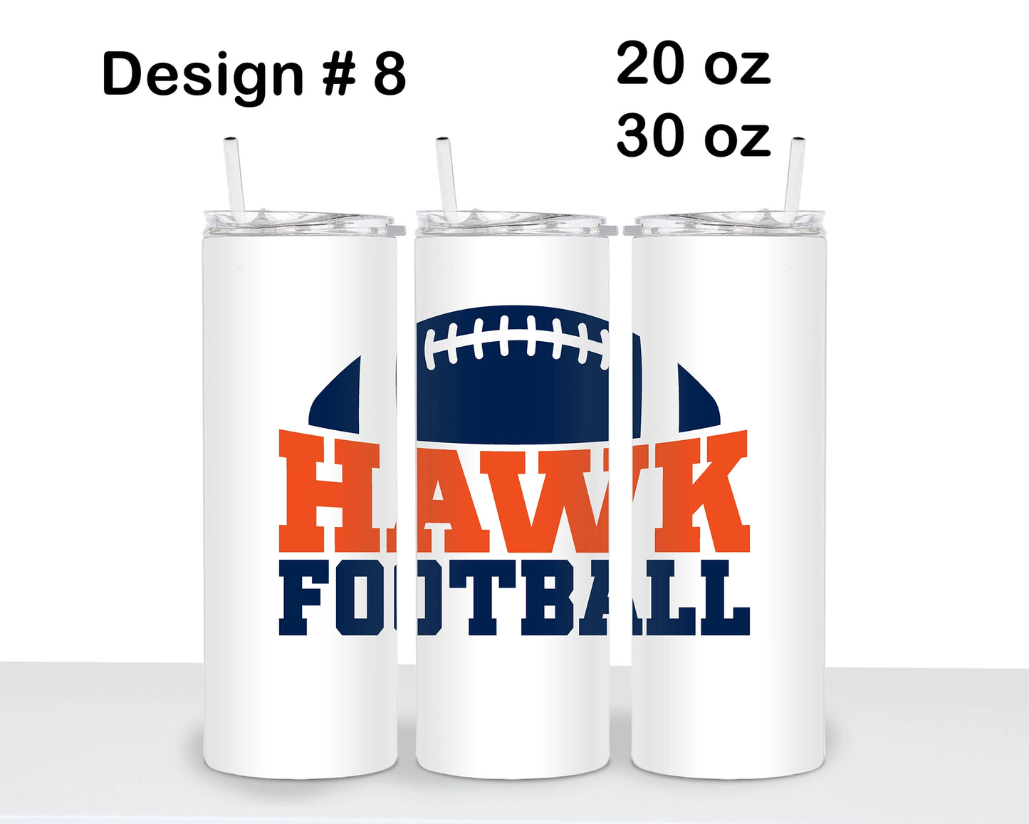 Olathe East Football Skinny Tumbler - Design 8