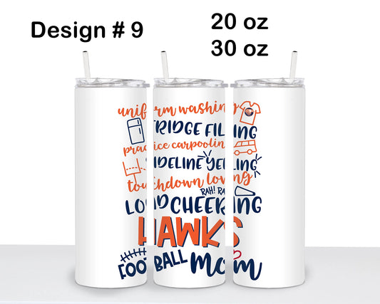 Olathe East Football Skinny Tumbler - Design 9