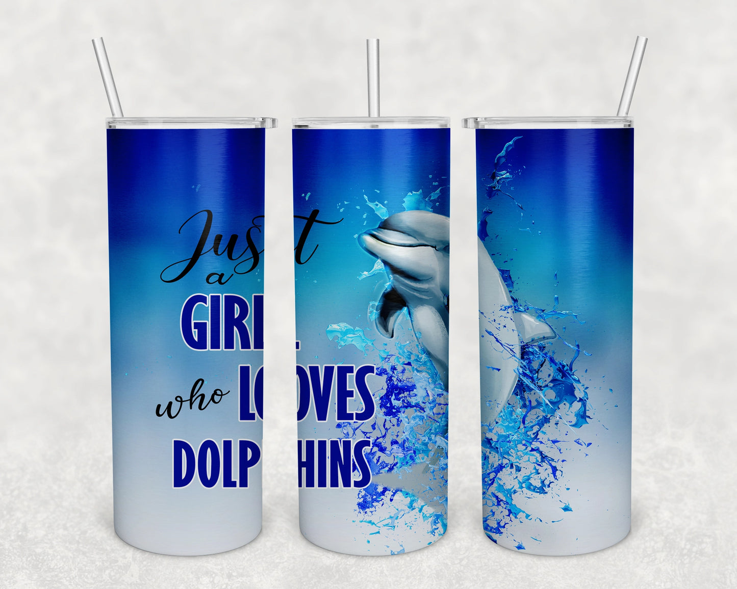 Dolphins Skinny Tumbler