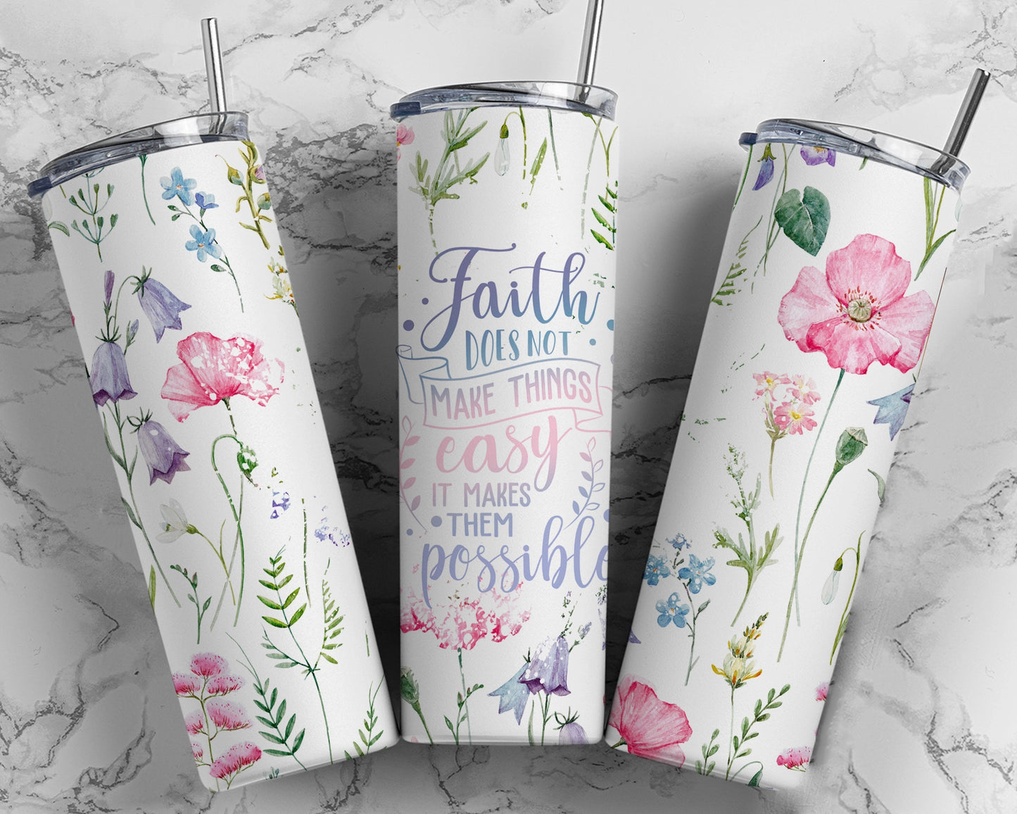 Faith Easy Possible Skinny Tumbler