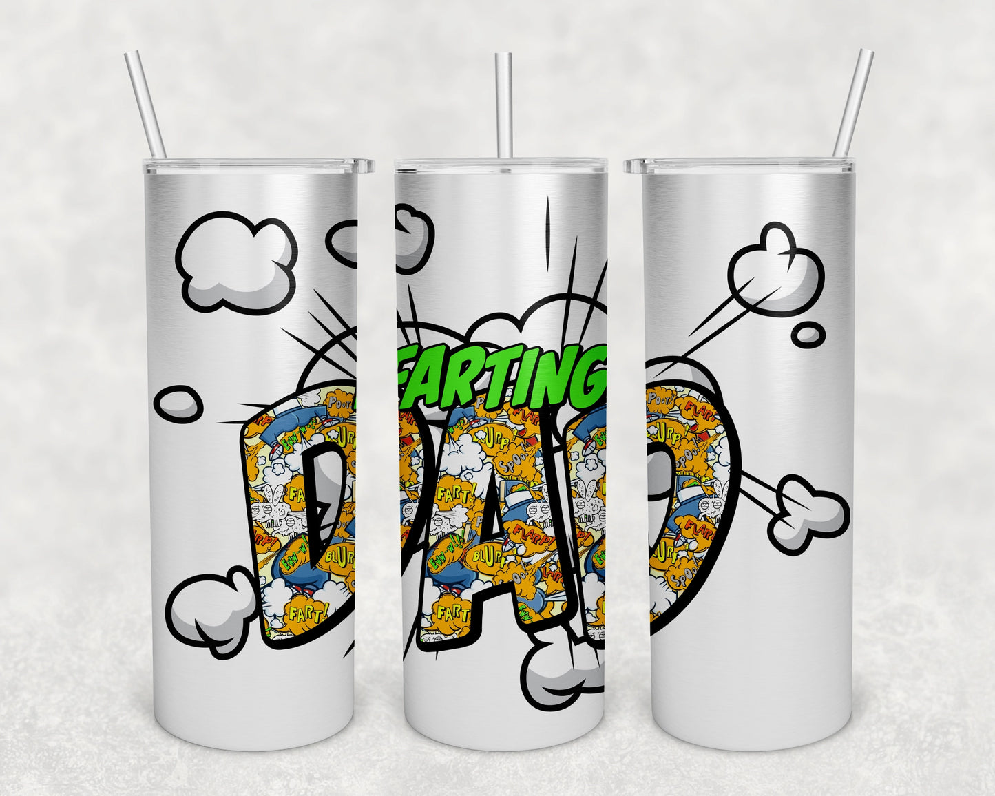 Farting Dad Skinny Tumbler