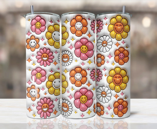 Floral Smiles Skinny Tumbler