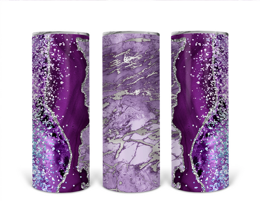 Purple Marble Skinny Tumbler