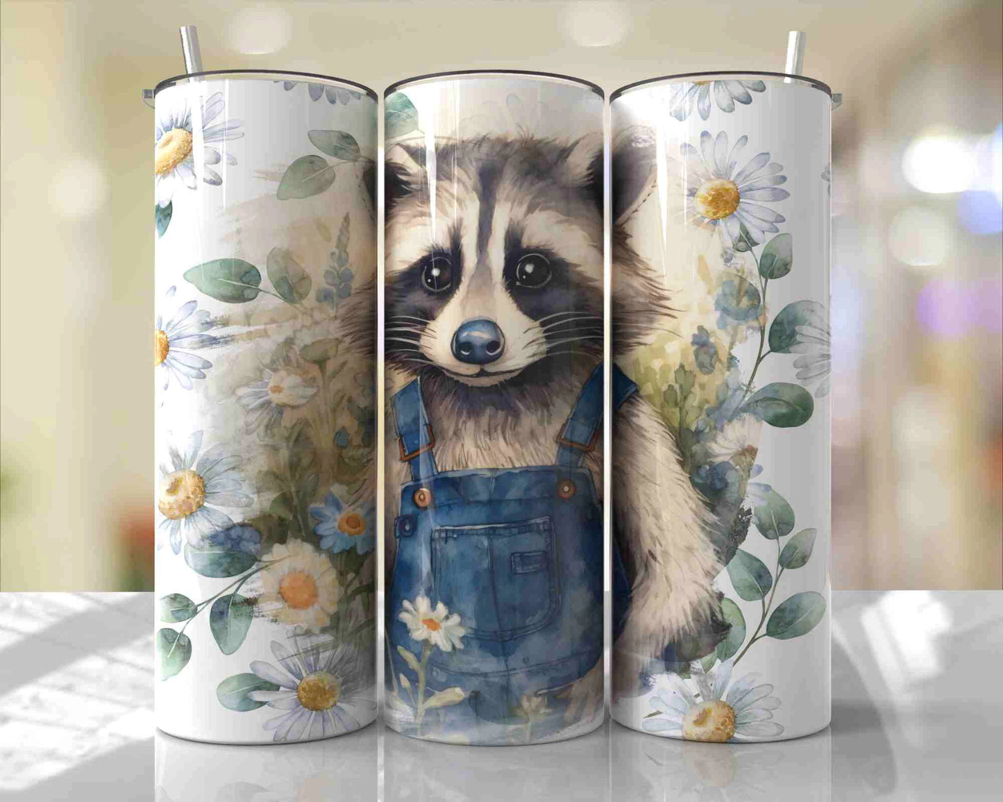 Raccoon Skinny Tumbler