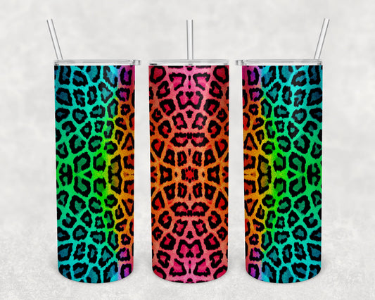 Rainbow Cheetah Skinny Tumbler