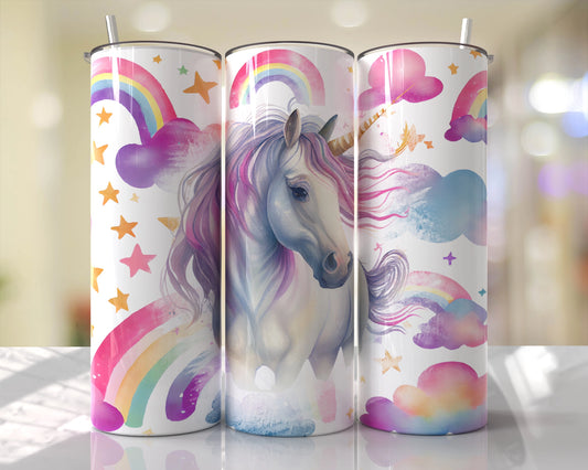 Rainbow Horse Skinny Tumbler