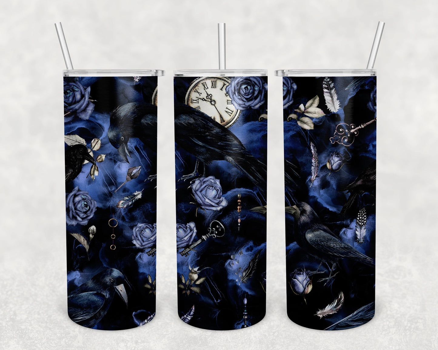 Halloween Raven Skinny Tumbler