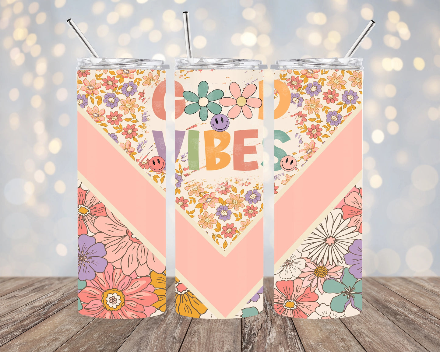 Retro Good Vibes Skinny Tumbler