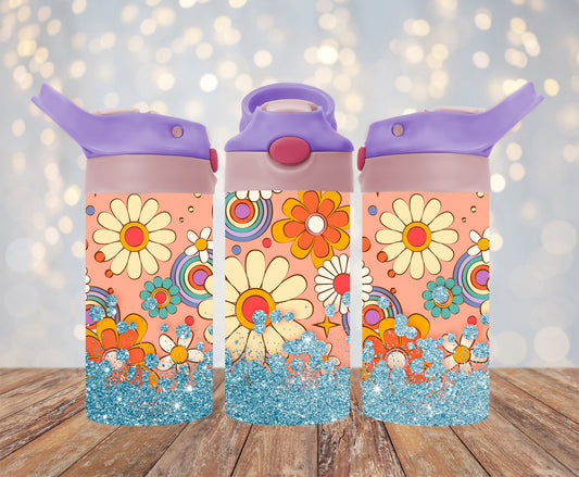 Retro Flower Kids Flip Top 12 oz. Tumbler