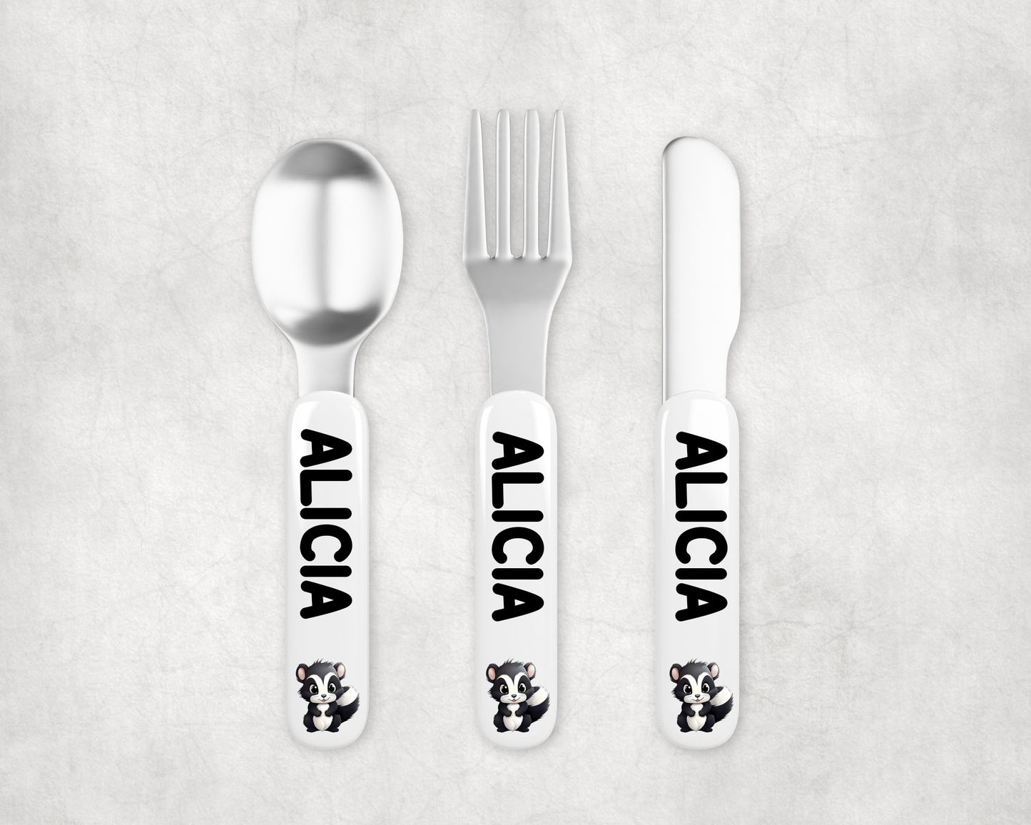 Personalized Kids Silverware - Skunk