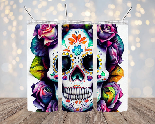 Sugar Skull Skinny Tumbler