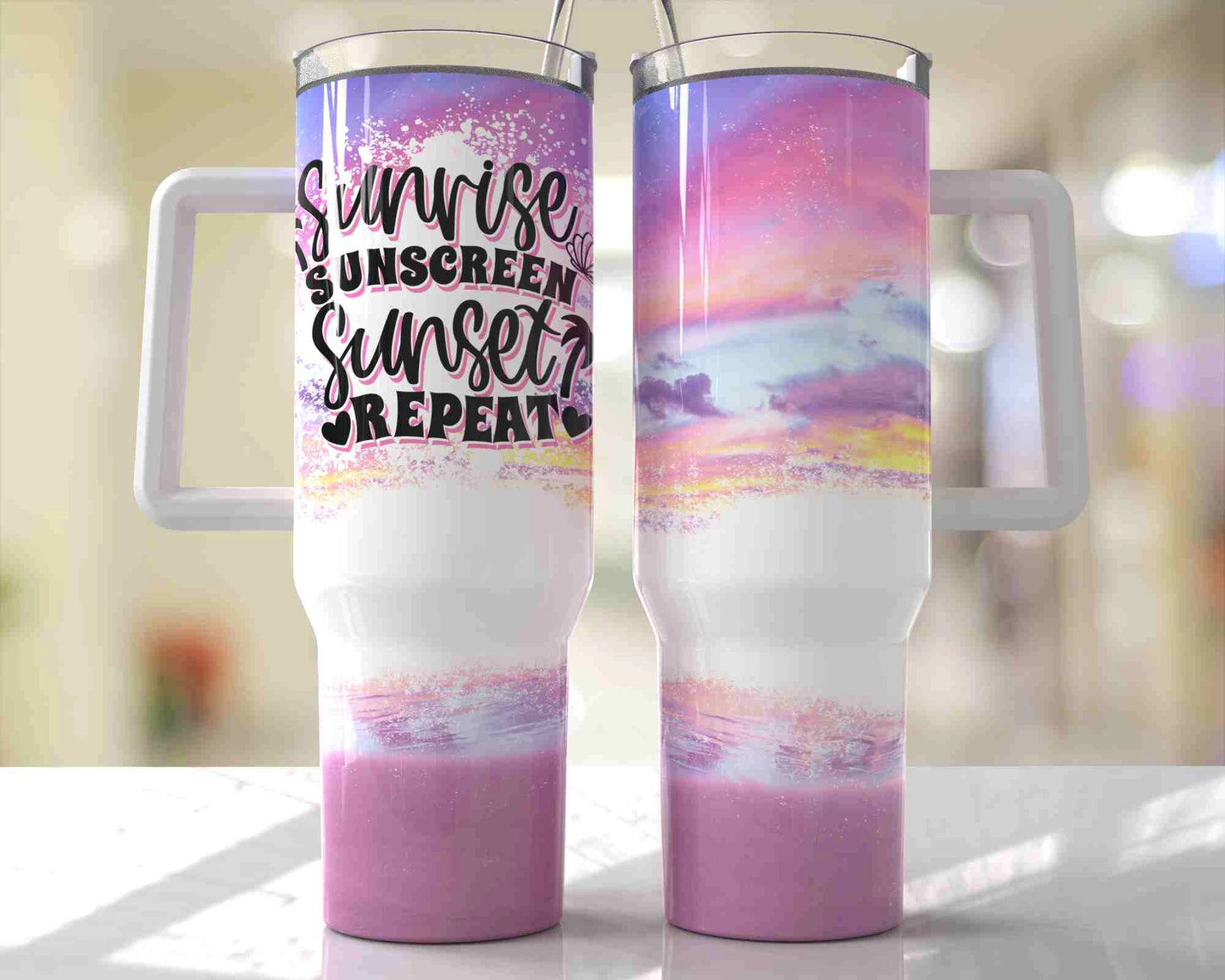 Sunrise Sunset Quencher 40 oz Stainless Steel Tumbler